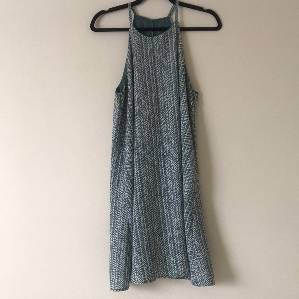 Green and white chevron flowy dress